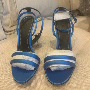 Sandalia Tacón Raso - Zara Electric Blue heels